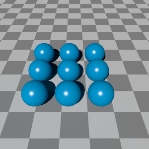 Grid of spheres